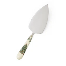 Spode Christmas 10.5-Inch Tree Stainless Steel Cake Server with Porcelain Handle