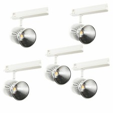 5x LED Stromschienenstrahler 28W weiß  Adapter Staff Erco Eutrac Uni Schiene