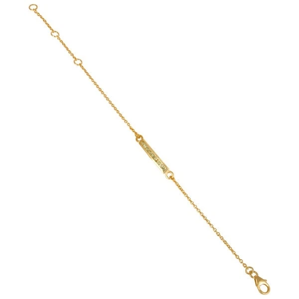 14K Gold Plated 925 Sterling Silver Peridot Round Cut Chain Adjustable Bracelet - Image 2 of 2