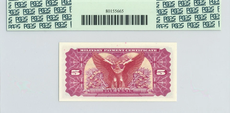 US Military Payment Certificate 5 Cents (1970-1973) Series 692 - PCGS UNC 66 PPQ - Image 2 of 2