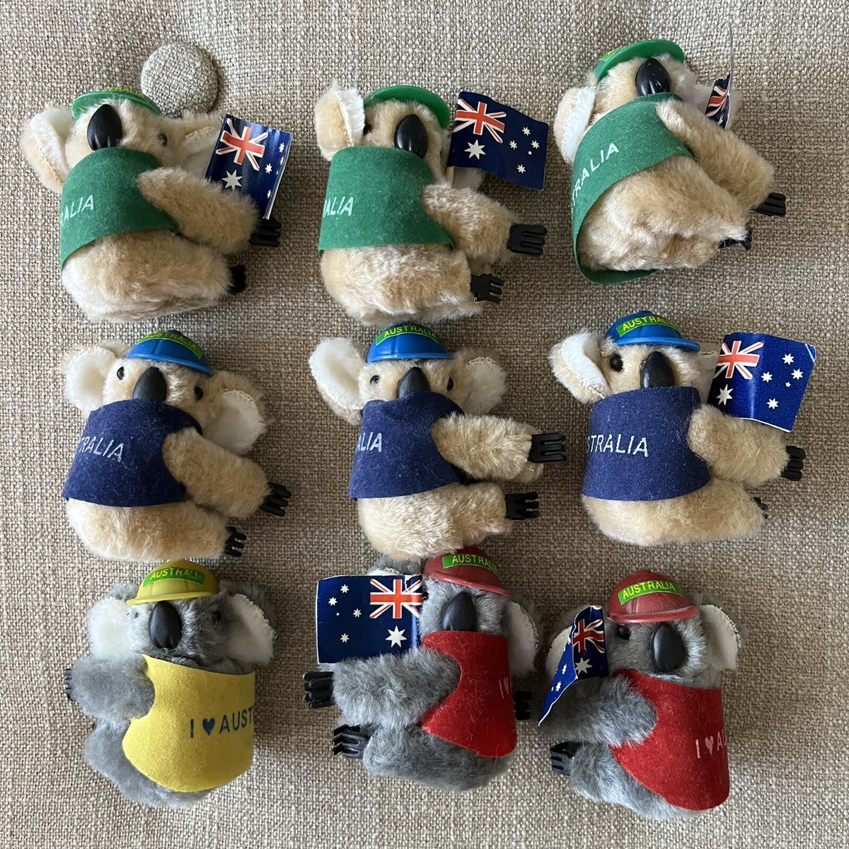 Lot of 9 Vintage Koala Bear Clip On Hugger Plush Pencil