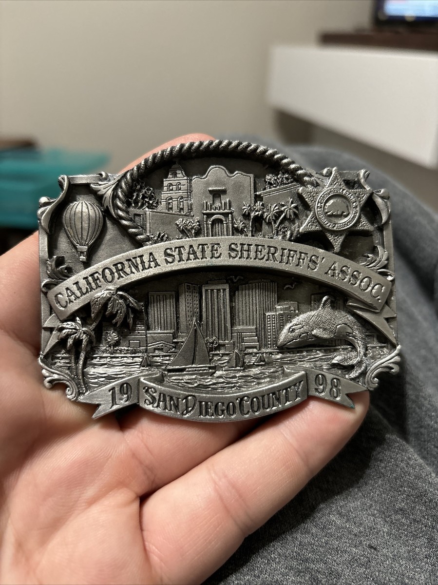 San Diego County Sheriff Police County State of California CSSA 1998 Belt  Buckle