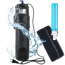Filtro de acuario Sun JUP-01 para tanque de 40-80 galones transparente, U-V pecera verde