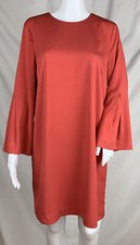 Banana Republic Factory Bell Sleeve Shift Dress Terracotta Keyhole Back Size 8