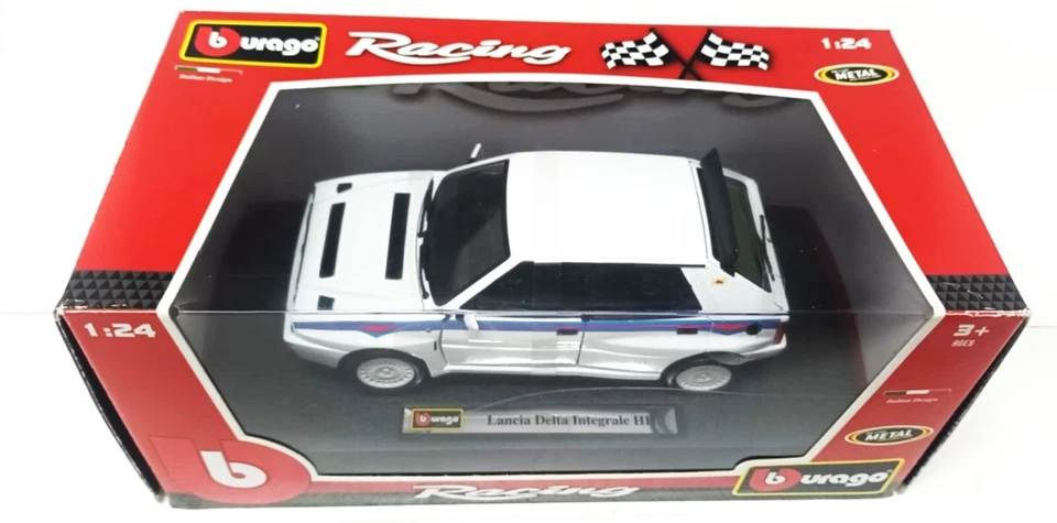 Lancia Delta Integrale HF Martini Stradale Burago Racing Bburago 1:24 Nuovo - Immagine 3 di 3