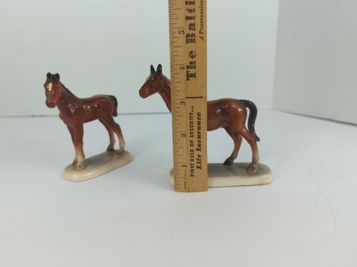 Hertwig Germany Horse Figurine Brown Foal Set Pair "READ" 4" and 3 3/4" - Picture 9 of 13