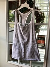 Jockey Signature Women's Racer Back Gray White Tank Top Size Medium