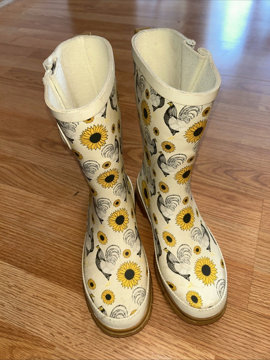 タイムセール 【超レア】ストウブ チャーフィン＆トリベット ウォーマー Western Chief Print Waterproof Rubber Rainboots Chicken Sunflower