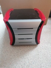 AOpen G325 MicroATX FlexATX Cube Obudowa komputera Zasilacz czerwony srebrny