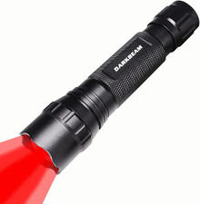 Red LED Flashlight Rechargeable Tactical Torch Zoomable Hunting Fishing 500LM