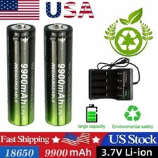 1 10Pc 3.7V 9900mAh Rechargeable Button top Li-ion Batteries High Capacity US