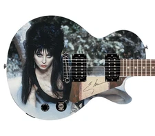 Elvira Cassandra Peterson Signed Custom Epiphone Guitar