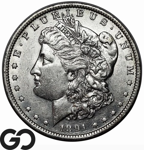1891-O Morgan Silver Dollar Coin, Nice Choice AU++