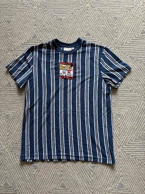 Nickelodeon Hey Arnold - Arnold and Gerald T-Shirt - Blue/White Stripe - Medium