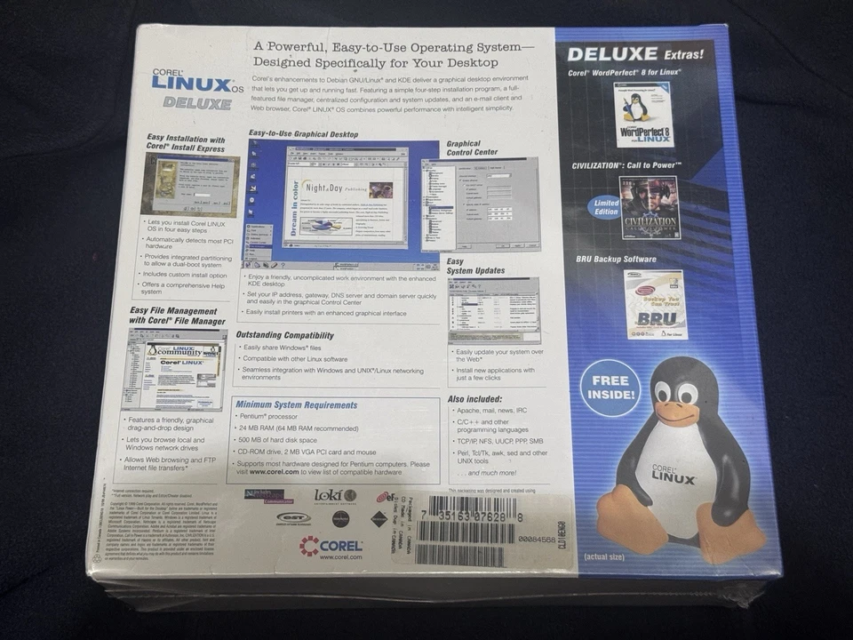 COREL LINUX OS DELUXE PC FILE MANAGER BIG BOX 1999 - Image 2 of 4