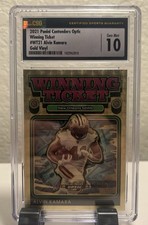 2021 Panini Contenders Optic - Winning Ticket Alvin Kamara 1/1 Gold Vinyl CSG 10
