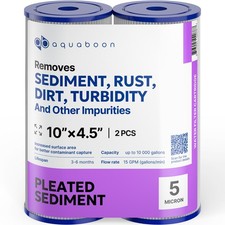 2PK of Big Blue 5 m Pleated Washable Sediment Water Filter 10"x4.5" by Aquaboon