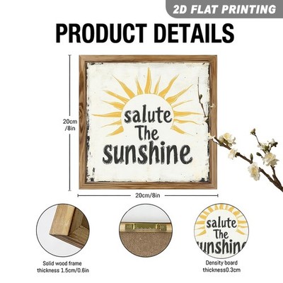Wooden Sign Salute The Sunshine Sun Country Home Wall Decor Gift