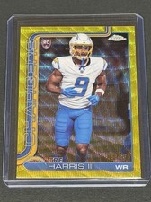 2025 Topps Chrome Gold Wave Rookie Tre Harris III /275 #338 Los Angeles Chargers