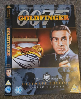 SIGNED NORMAN WANSTALL GOLDFINGER JAMES BOND DVD SLEEVE CHARITY AUCTION OSCAR