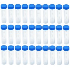 30 PCS 50ml Plastic Sample Bottle Vial Screw Cap Storage Container Tubes