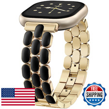 Wearlizer Resin Metal Band Compatible with Fitbit Versa 4 Bands for Women/Sense