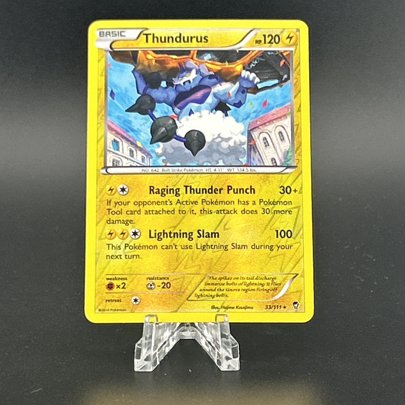 Thundurus 33/111 XY - Furious Fists Reverse Holo NM Condition