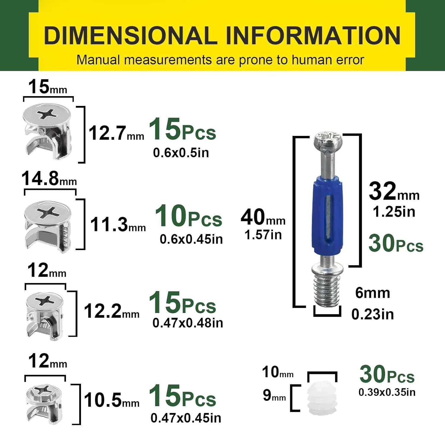 115PCS Cam Locks for Furniture,3-in-1 Eccentric Hardware Wheels, Cam Lock Nut...