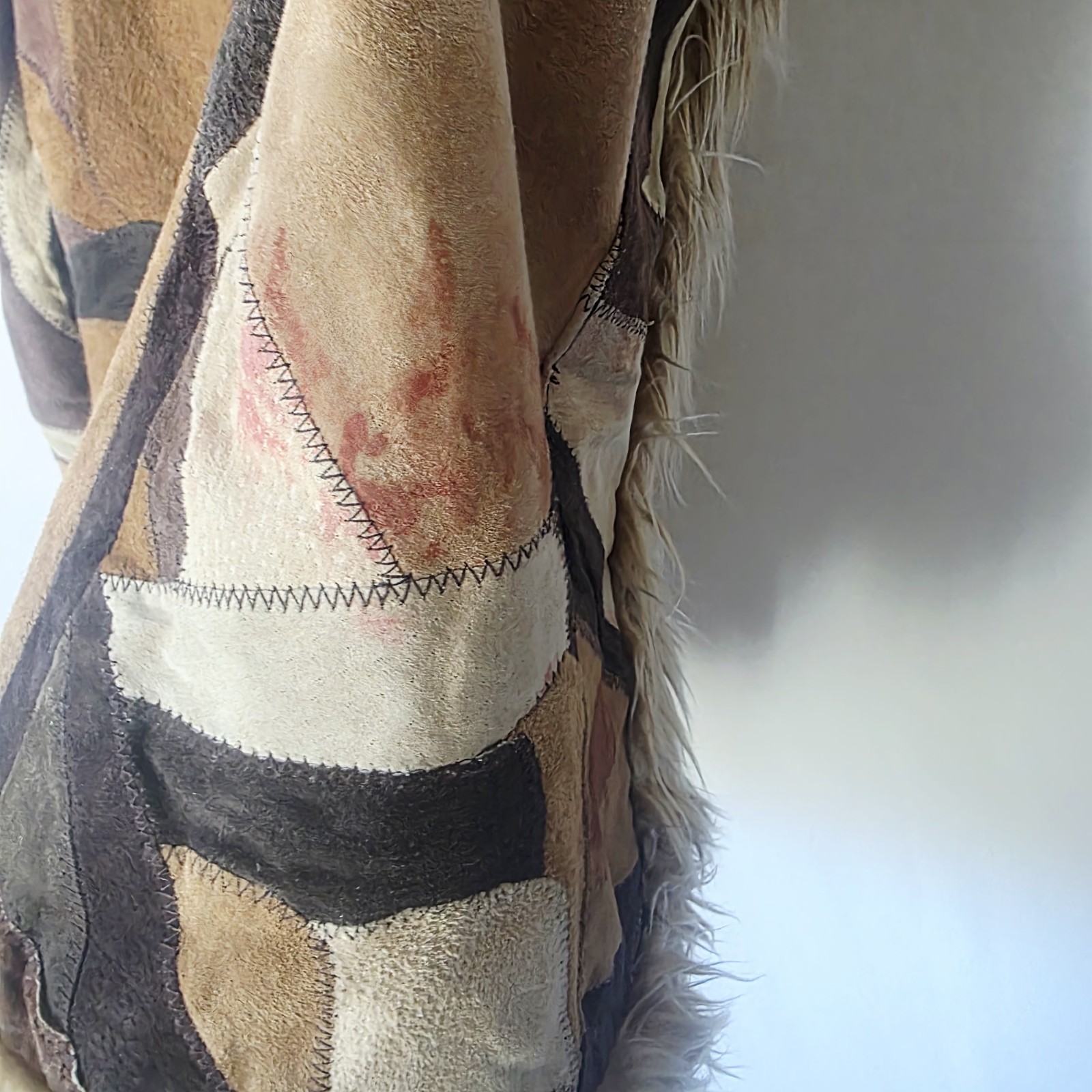 Vtg Outbrook Patchwork Suede Leather Jacket Penny… - image 17