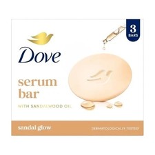 Dove Sandal Glow Serum Bar 125g x 3 Sandalwood Oil Bath Soap