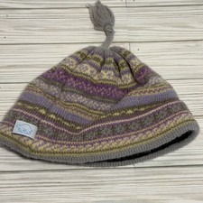 Kids Wool Knit Beanie Hat Fair Isle Tassel Lined Winter Cap Made in Mexico