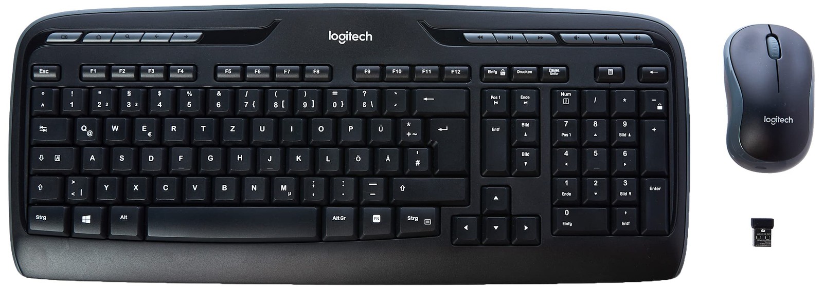 Logitech MK330 Wireless Keyboard and Mouse Combo, QWERTZ German Layout - Black B