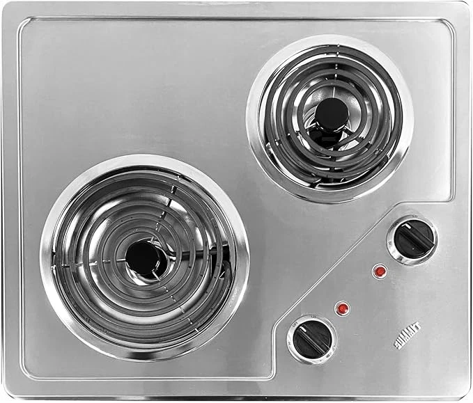 Summit 21 дюйм 2 горелки электрическая варочная панель. 115 В, совместимый с ADA, нержавеющая сталь - Изображение 2 из 4