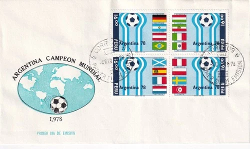 G015 Peru 1978 WC Football Argentina Champion FDC