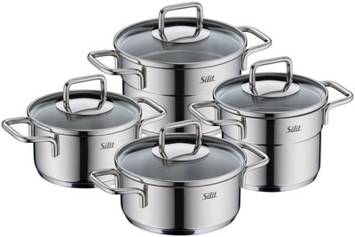 Silit Extra Cook Mini Kochgeschirr-Set 4-teilig | Crominox -Edelstahl 18/10, Gla