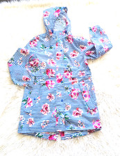 Joules Right As Rain Women's Jacket Size 6 / M Hooded Waterproof Striped Floral