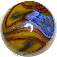 DAS/JABO OXBLOOD / MISTY LAVENDER COLORED SWIRLED SHOOTER .72" BOX03/392