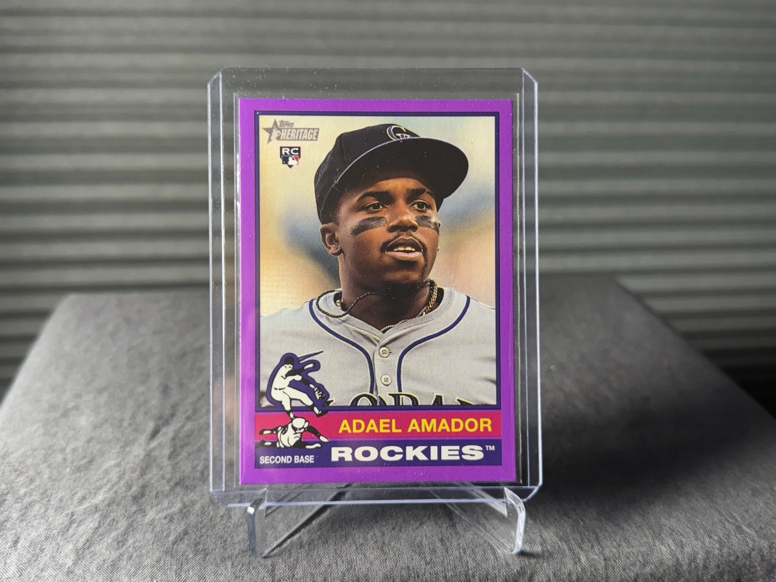 2025 Topps Heritage - #61 Adael Amador RC Light Purple Border Parallel