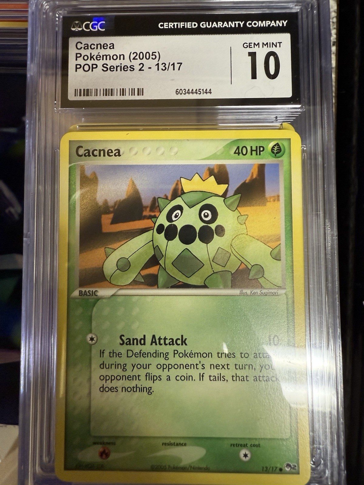 2005 Pokémon POP Series 2 CGC GEM MINT 10 Cacnea 13/17