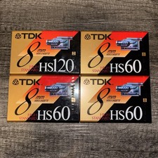4 Pack TDK HS60 Blank 8mm Video Cassette High Standard Made in Japan New