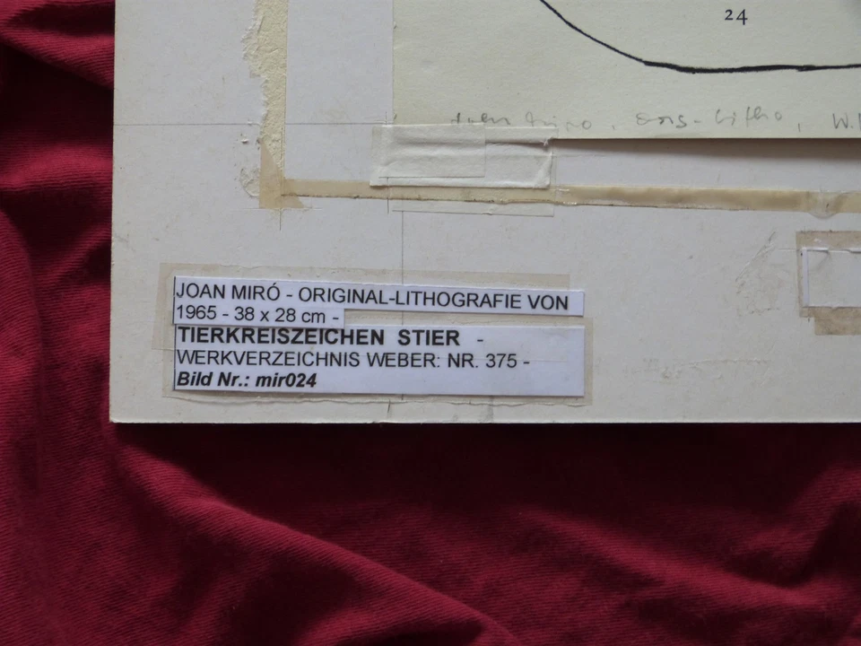 Joan Miro Lithographie "Stier" aus 1965 - Bild 4 von 4