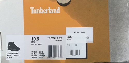 Timberland Herren Euro Sprint Schwarz-UK 10-Hiker TB06361R-001 MID Schnürstiefel-UK Sale - Bild 2 von 2