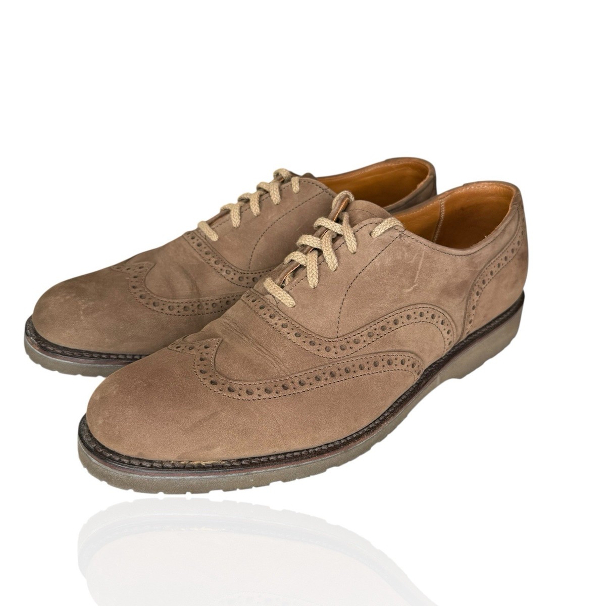 Vintage 90s‎ L.L. Bean Suede Wingtip Oxford Shoes 9B Vibram Sole Made in USA Vintage 90s L.L. Bean Suede Wingtip Oxford Shoes 9B Vibram  main image 4