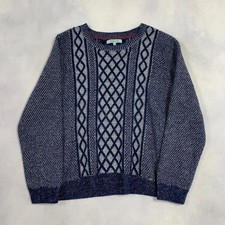 Vintage Knitted Jumper Abstract Patterned Grandad Knit Sweater Men's Xl