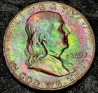 1949-S Franklin Half Dollar Silver, BU ,MINT SET TONER!!!