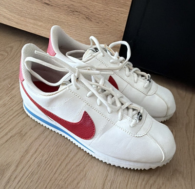 Nike Cortez Sneaker Unisex EU 40 Weiß/Rot/Blau Low Top Schnürung