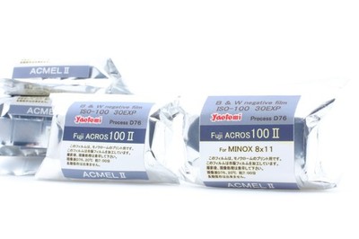 [Unused] Minox Film Fuji Acros 100 II 8x11 B&W Film iso 100 30exp lot of 5 JAPAN