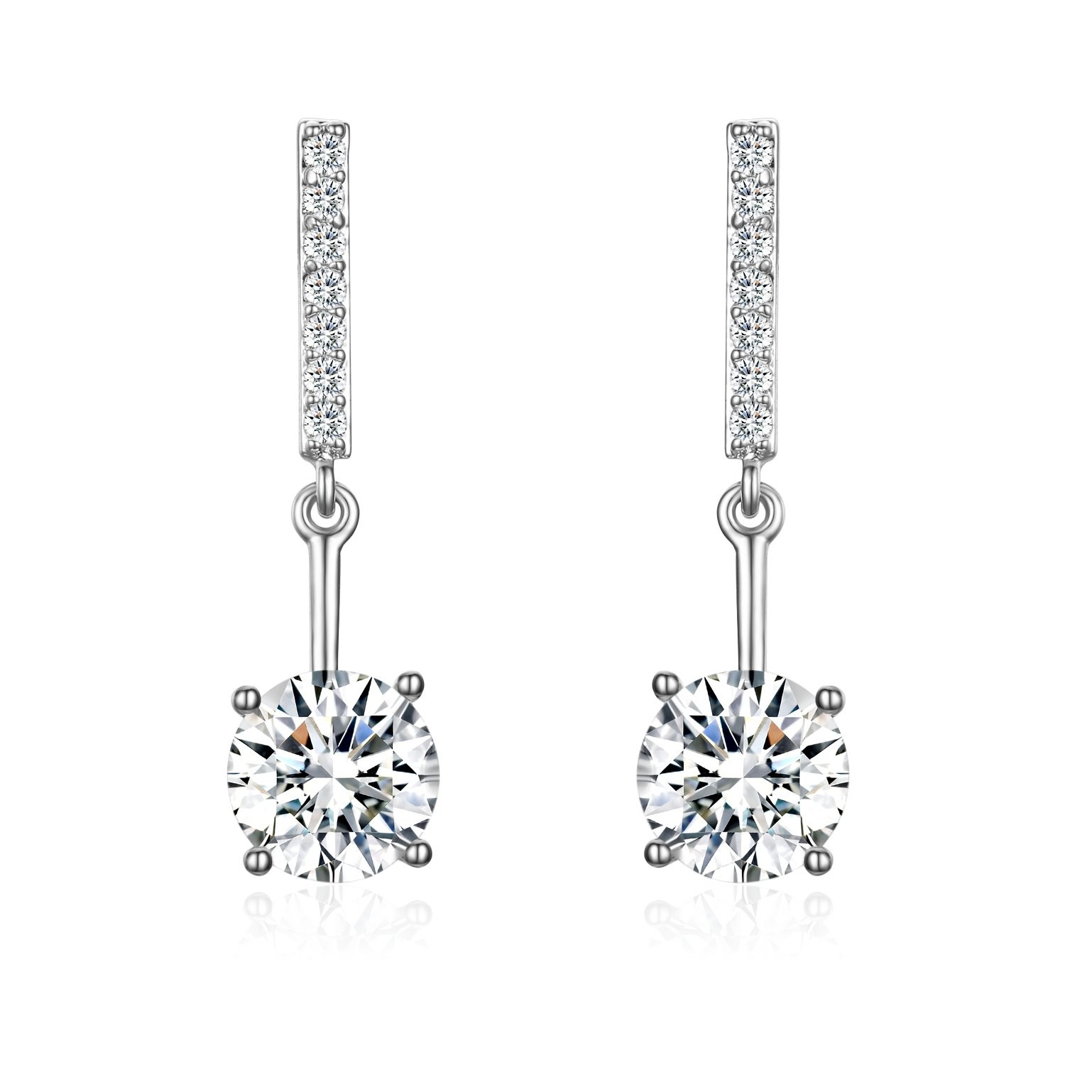 18K Gold or Platinum Plated CZ Drop Earrings for Women - Perfect Gift