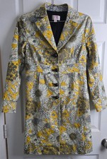 Liberty of London for Target Women's  Floral Overcoat Size XS Black White Yellow