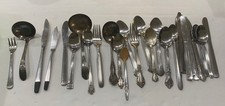 28 Pc Oneida Roger  s Etc Stainless Mixed Lot Flatware Spoons Forks Knives